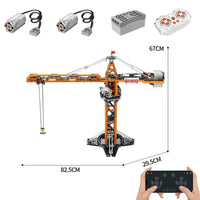 Thumbnail for Building Blocks Tech Expert APP Motorized RC Tower Crane Bricks Toy Construction Set Toys - 1