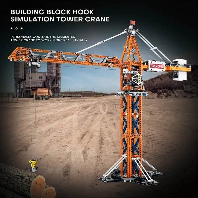 Building Blocks Tech Expert APP Motorized RC Tower Crane Bricks Toy Construction Set Toys - 4