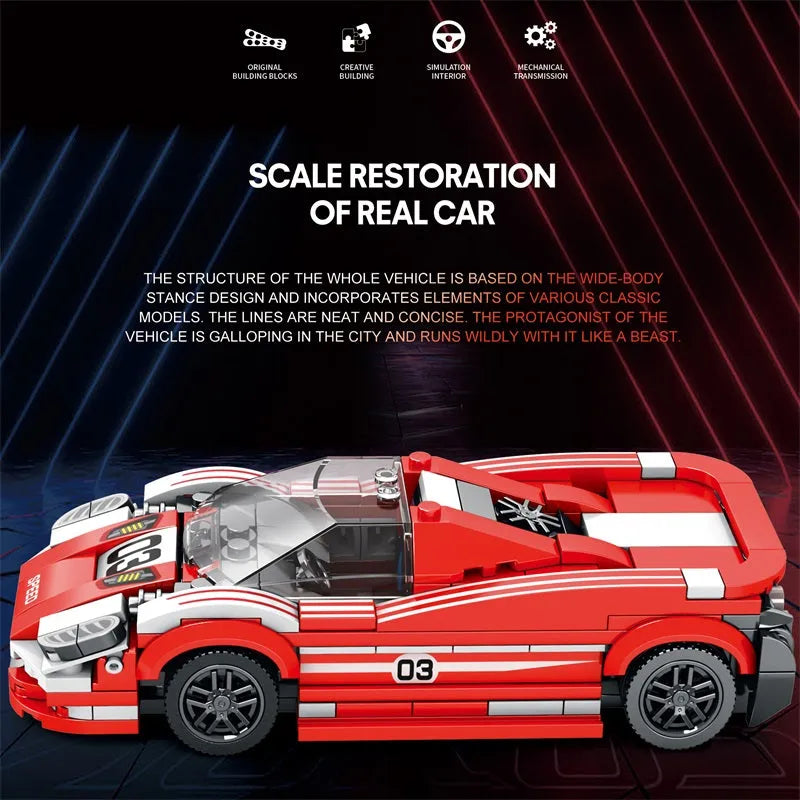 Building Blocks Tech MOC 680 Porsche 917 Super Racing Car Bricks Toy Construction Set Toys - 3