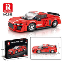 Thumbnail for Building Blocks Tech MOC 681 Audi R8 Super Racing Car Bricks Toy - 2