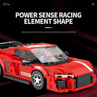Thumbnail for Building Blocks Tech MOC 681 Audi R8 Super Racing Car Bricks Toy Construction Set Toys - 3