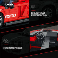 Thumbnail for Building Blocks Tech MOC 681 Audi R8 Super Racing Car Bricks Toy - 6