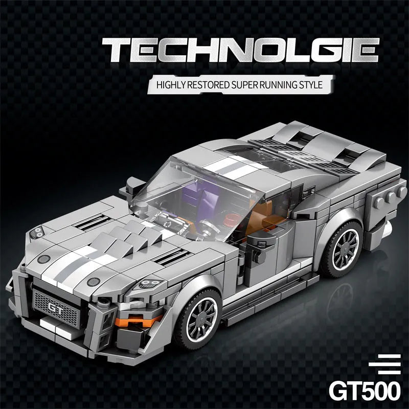 Tech MOC 682 Shelby GT500 Super Racing Car Bricks