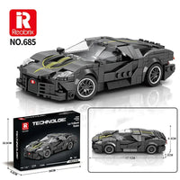 Thumbnail for Building Blocks Tech MOC 685 Bugatti La Voiture Noire Racing Car Bricks Toy - 2