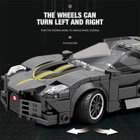 Thumbnail for Building Blocks Tech MOC 685 Bugatti La Voiture Noire Racing Car Bricks Toy - 6