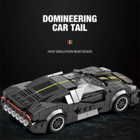 Thumbnail for Building Blocks Tech MOC 685 Bugatti La Voiture Noire Racing Car Bricks Toy - 5