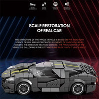 Thumbnail for Building Blocks Tech MOC 685 Bugatti La Voiture Noire Racing Car Bricks Toy - 3