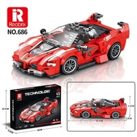 Thumbnail for Building Blocks Tech MOC 686 Ferrari FXX-K V2 Hyper Racing Car Bricks Toy - 2
