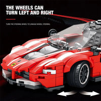 Thumbnail for Building Blocks Tech MOC 686 Ferrari FXX-K V2 Hyper Racing Car Bricks Toy - 5