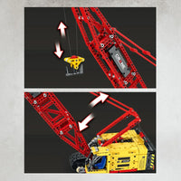 Thumbnail for Building Blocks Tech MOC APP RC Motorized Crawler Crane Bricks Toy - 9