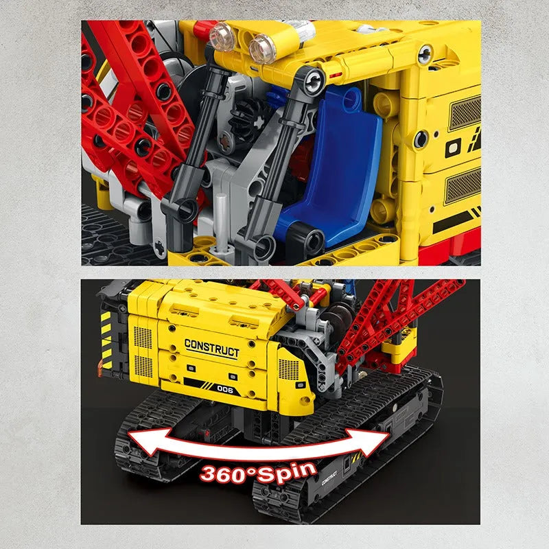Building Blocks Tech MOC APP RC Motorized Crawler Crane Bricks Toy Construction Set Toys - 10