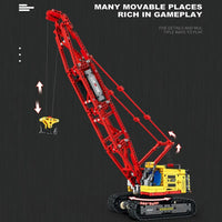 Thumbnail for Building Blocks Tech MOC APP RC Motorized Crawler Crane Bricks Toy - 6