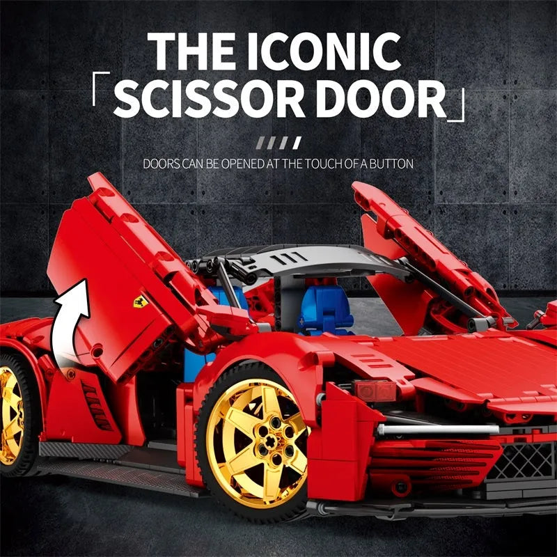 Building Blocks Tech MOC Ferrari Daytona SP3 11025 Hyper Racing Car Bricks Toy - 4