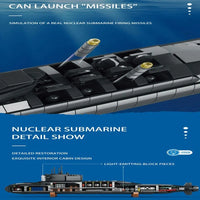 Thumbnail for Building Blocks Tech MOC Military Strategic Nuclear Submarine Warship Bricks Toy - 8