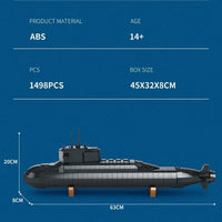 Thumbnail for Building Blocks Tech MOC Military Strategic Nuclear Submarine Warship Bricks Toy - 3