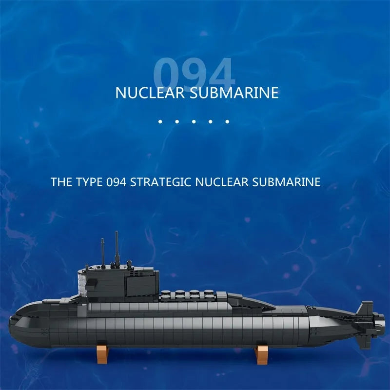Building Blocks Tech MOC Military Strategic Nuclear Submarine Warship Bricks Toy - 9