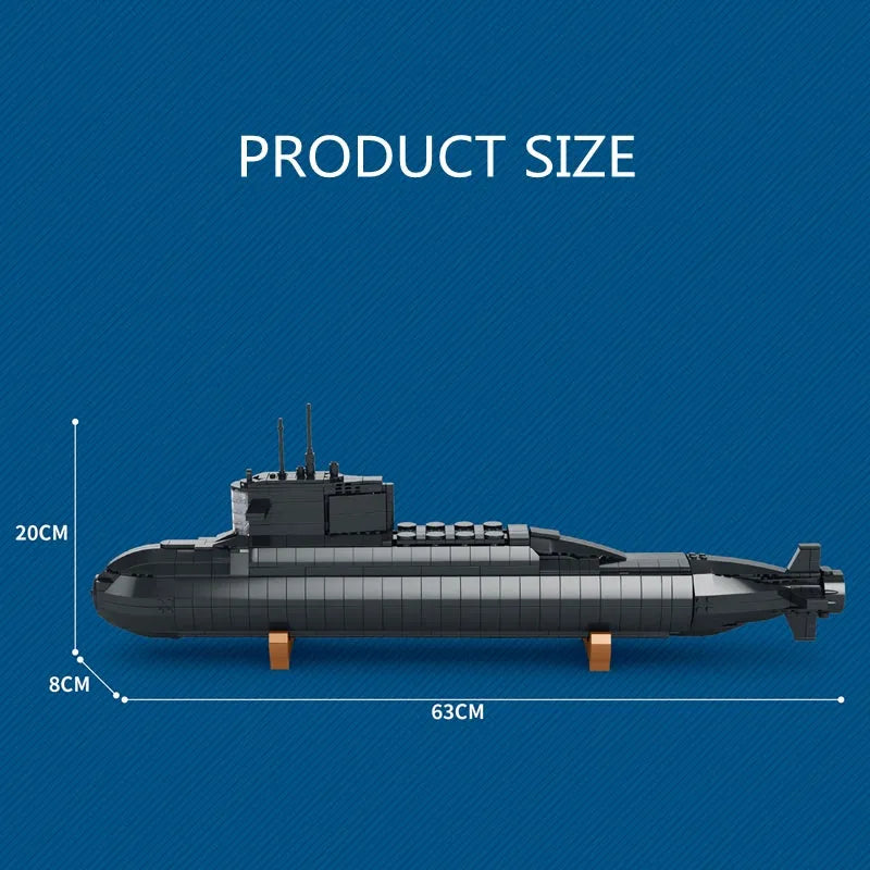 Building Blocks Tech MOC Military Strategic Nuclear Submarine Warship Bricks Toy - 4