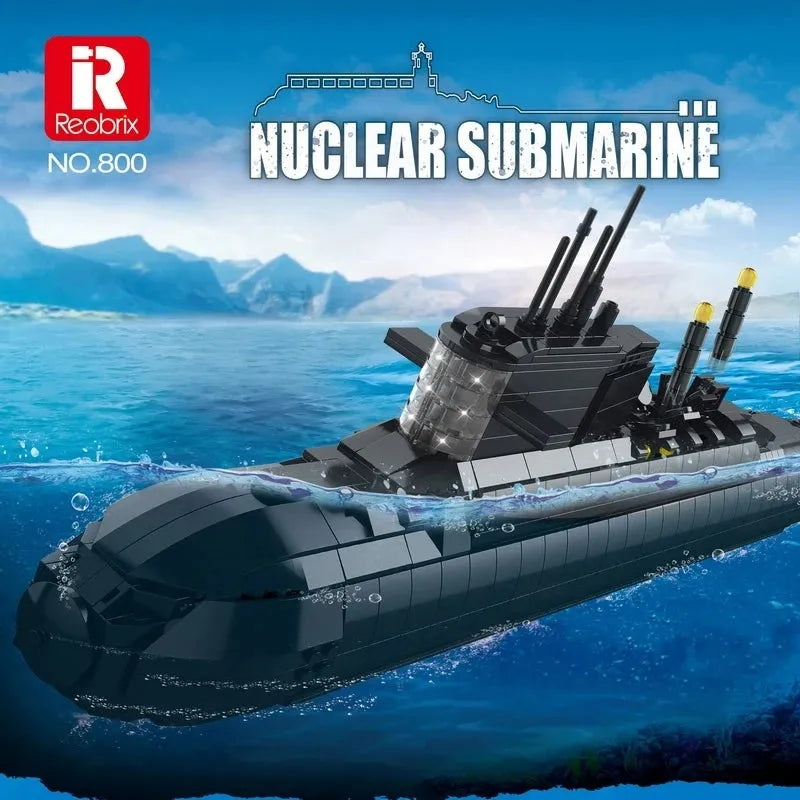 Building Blocks Tech MOC Military Strategic Nuclear Submarine Warship Bricks Toy - 5