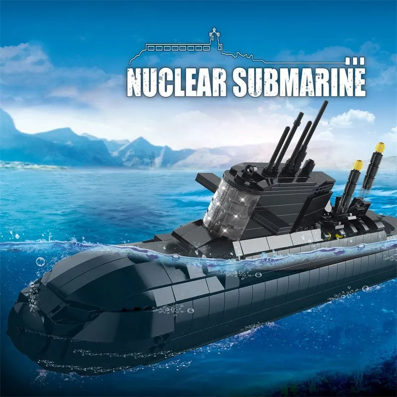 Building Blocks Tech MOC Military Strategic Nuclear Submarine Warship Bricks Toy - 2