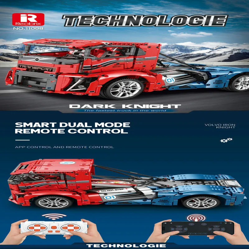 Building Blocks Tech MOC RC APP Iron Knight Truck Bricks Toys 11008 Construction Set Toys - 7