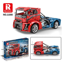 Thumbnail for Building Blocks Tech MOC RC APP Iron Knight Truck Bricks Toys 11008 Construction Set Toys - 8