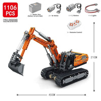 Thumbnail for Building Blocks Tech MOC RC Motorized Excavator Truck Bricks Toys - 3