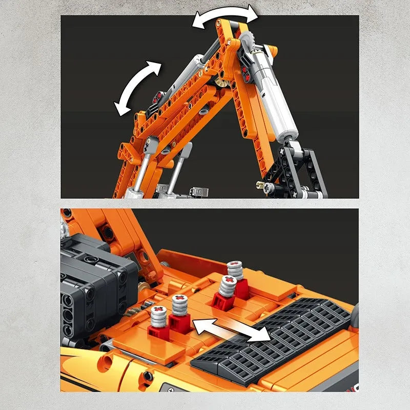 Building Blocks Tech MOC RC Motorized Excavator Truck Bricks Toys - 4