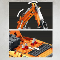 Thumbnail for Building Blocks Tech MOC RC Motorized Excavator Truck Bricks Toys - 4