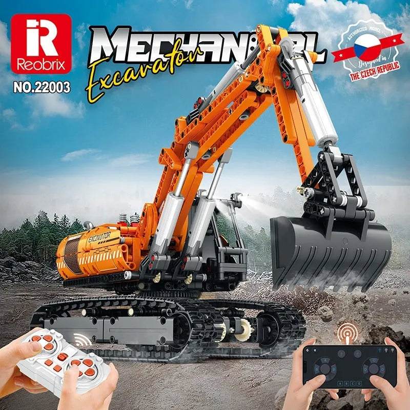 Building Blocks Tech MOC RC Motorized Excavator Truck Bricks Toys - 2