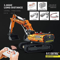 Thumbnail for Building Blocks Tech MOC RC Motorized Excavator Truck Bricks Toys - 5