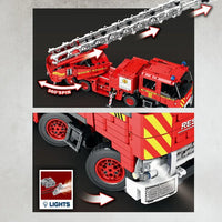 Thumbnail for Building Blocks Tech MOC RC Motorized Fire Rescue Truck Bricks Toy - 10