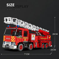 Thumbnail for Building Blocks Tech MOC RC Motorized Fire Rescue Truck Bricks Toy - 8