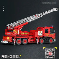 Thumbnail for Building Blocks Tech MOC RC Motorized Fire Rescue Truck Bricks Toy - 5