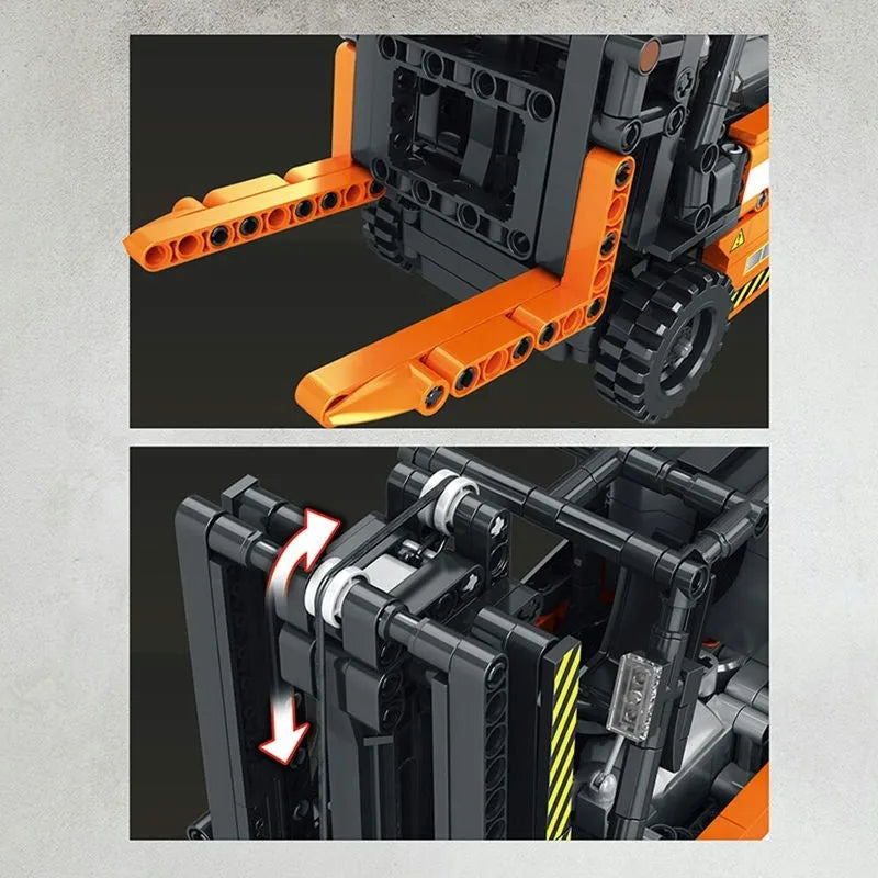 Building Blocks Tech MOC RC Motorized Forklift Truck Bricks Toys 22002 - 5