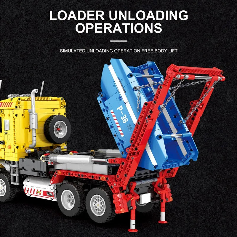 Technical MOC 22016 RC APP Skip Loading Truck Bricks Toys