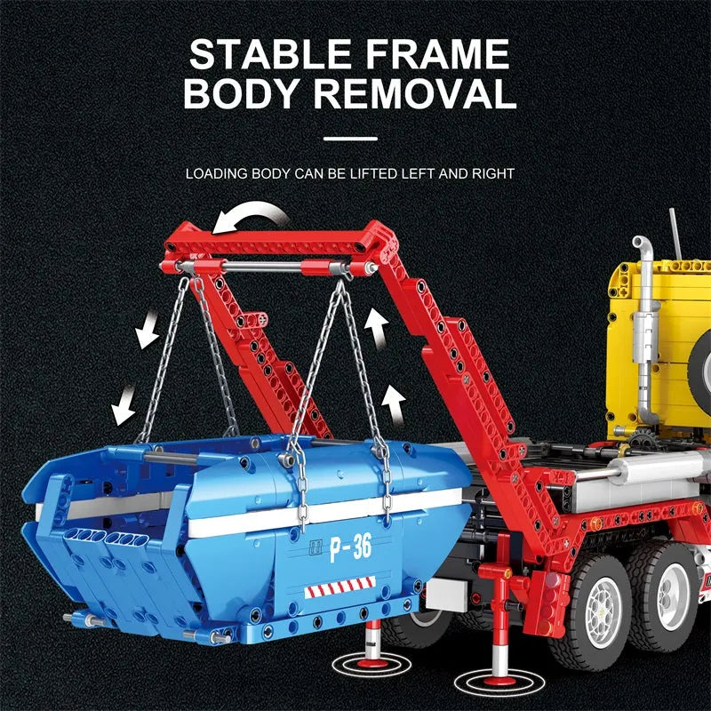 Building Blocks Technical MOC 22016 RC APP Skip Loading Truck Bricks Toys Construction Set Toys - 6