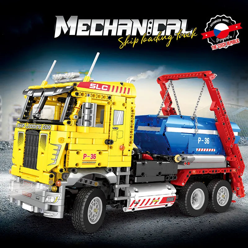 Building Blocks Technical MOC 22016 RC APP Skip Loading Truck Bricks Toys Construction Set Toys - 2