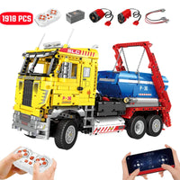 Thumbnail for Building Blocks Technical MOC 22016 RC APP Skip Loading Truck Bricks Toys - 1