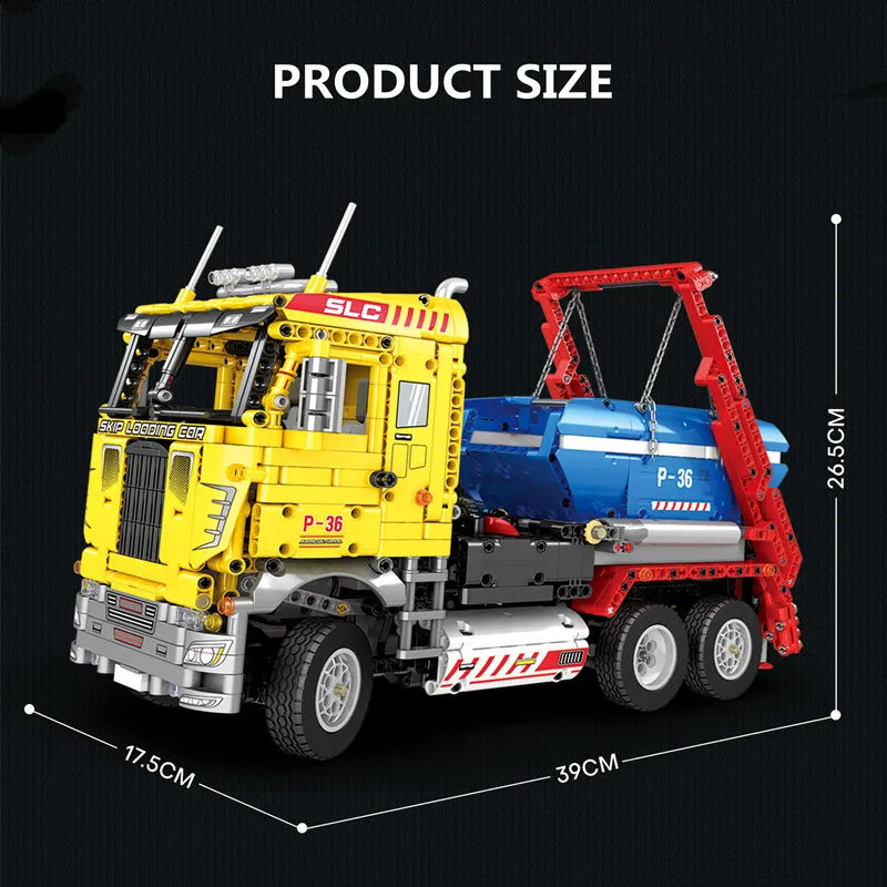 Building Blocks Technical MOC 22016 RC APP Skip Loading Truck Bricks Toys Construction Set Toys - 5