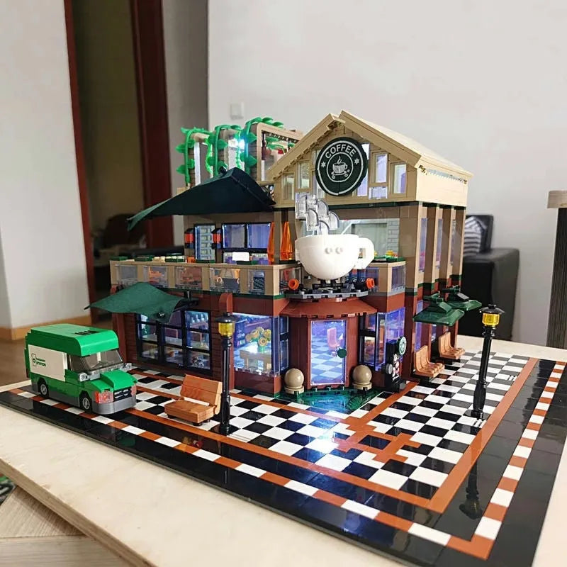 Building Blocks Creator Expert City MOC Luxury Coffee Shop Bricks Toy - 4