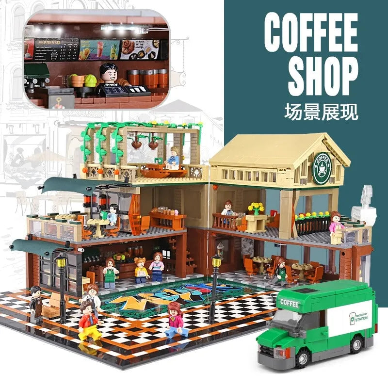 Building Blocks Creator Expert City MOC Luxury Coffee Shop Bricks Toy - 2