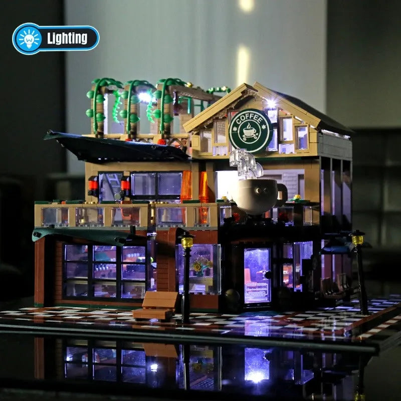 Building Blocks Creator Expert City MOC Luxury Coffee Shop Bricks Toy - 12
