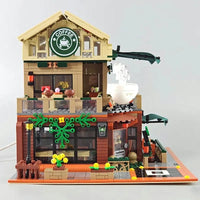 Thumbnail for Building Blocks Creator Expert City MOC Luxury Coffee Shop Bricks Toy - 9