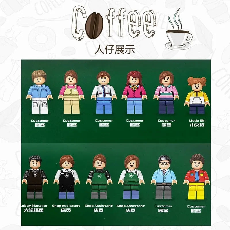 Building Blocks Creator Expert City MOC Luxury Coffee Shop Bricks Toy - 14