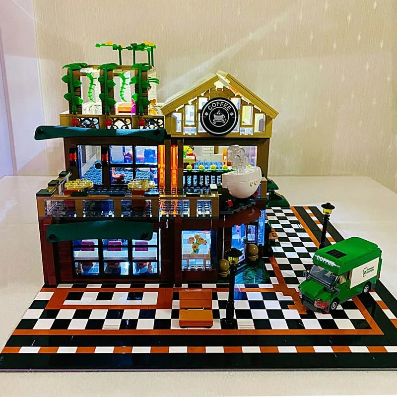 Building Blocks Creator Expert City MOC Luxury Coffee Shop Bricks Toy - 5