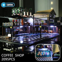Thumbnail for Building Blocks Creator Expert City MOC Luxury Coffee Shop Bricks Toy - 13