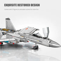 Thumbnail for Building Blocks Creator Expert MOC Military Aircraft J-11B Fighter Jet Bricks Toy - 5
