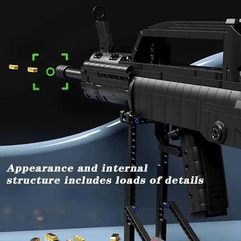 Building Blocks Creator Military Weapon Heavy Duty Assault Rifle Bricks Toy - 5