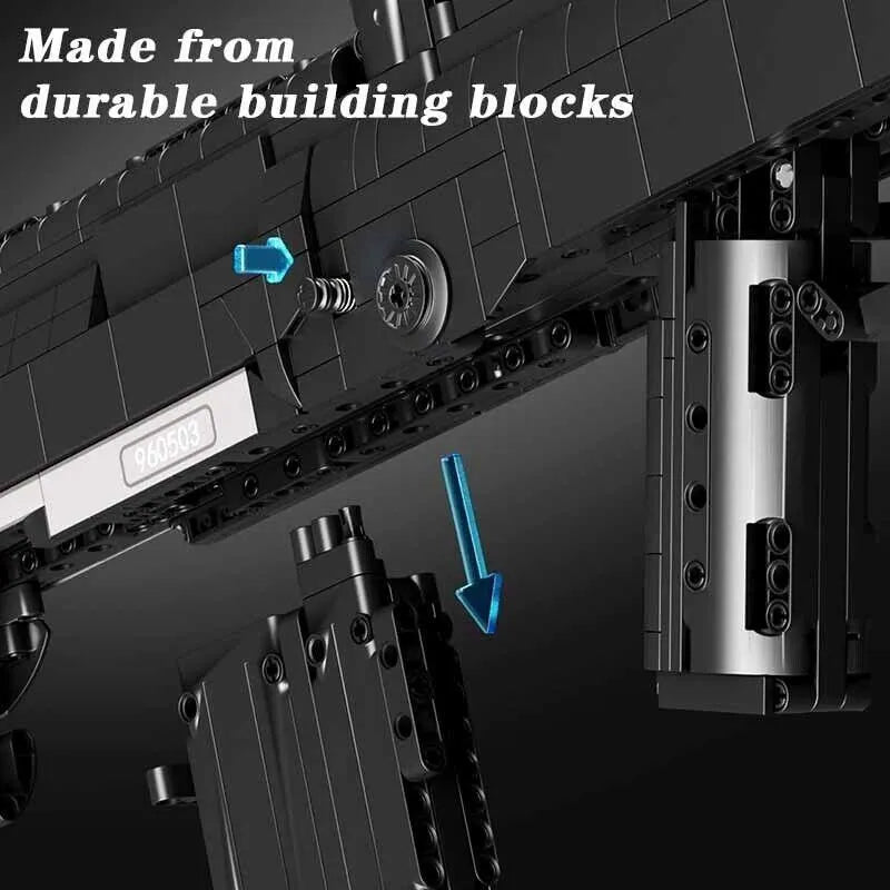 Building Blocks Creator Military Weapon Heavy Duty Assault Rifle Bricks Toy - 6