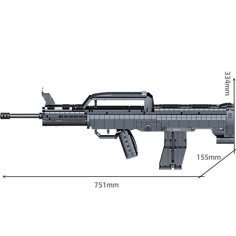 Building Blocks Creator Military Weapon Heavy Duty Assault Rifle Bricks Toy - 1